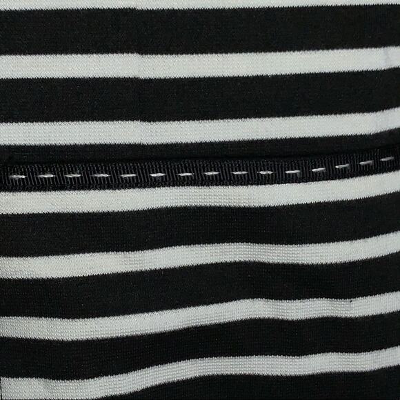 Laundry black and white striped 3/4 sleeve lapel blazer jacket size 4 B99 - Picture 2 of 4